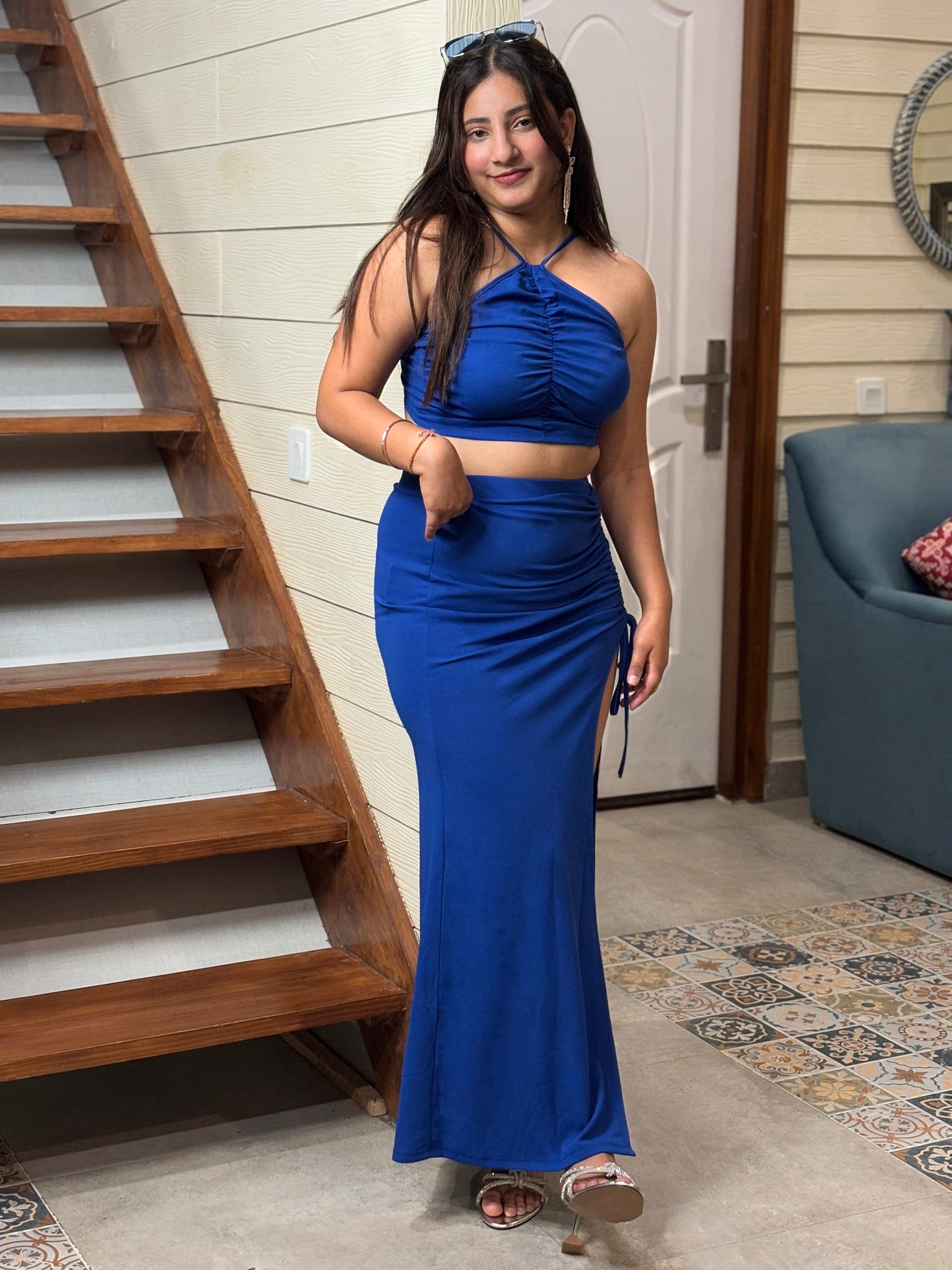 Elara Women Stunning Blue Co-ord Set