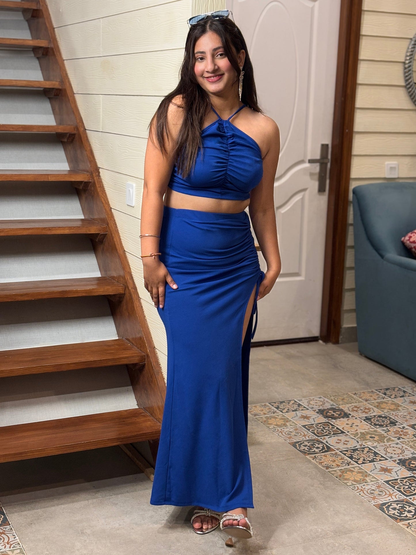Elara Women Stunning Blue Co-ord Set