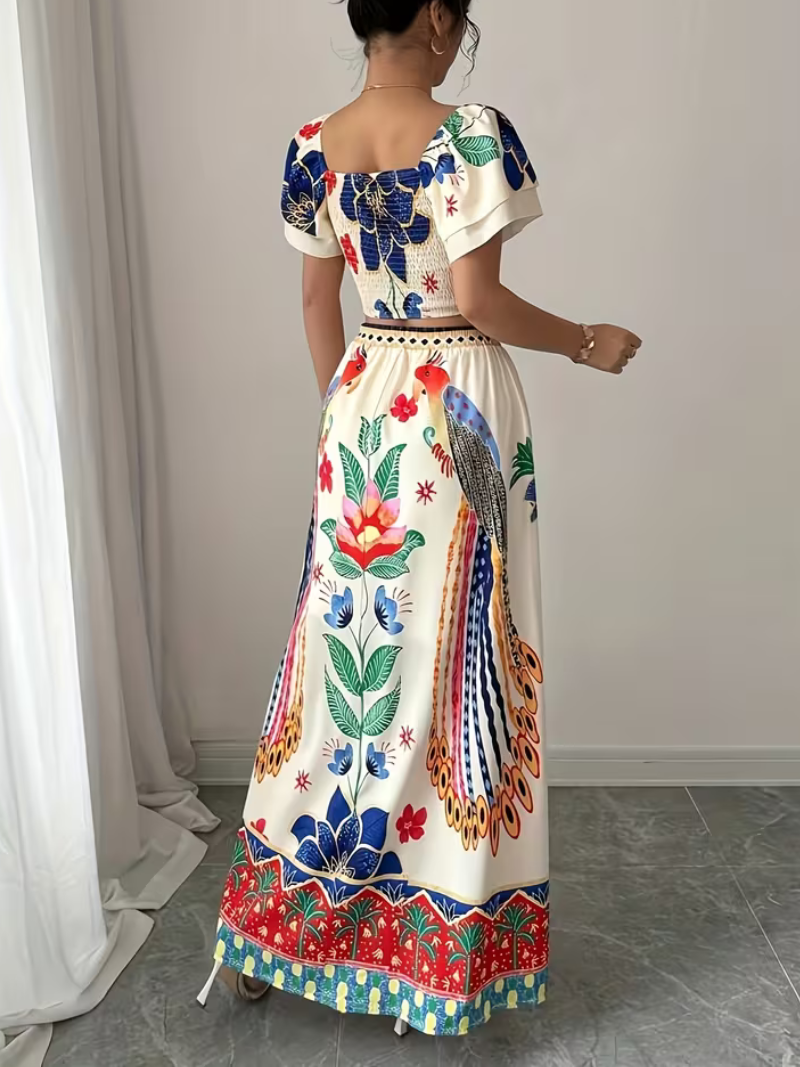 Elara Women’s Floral 2-Piece Maxi Skirt