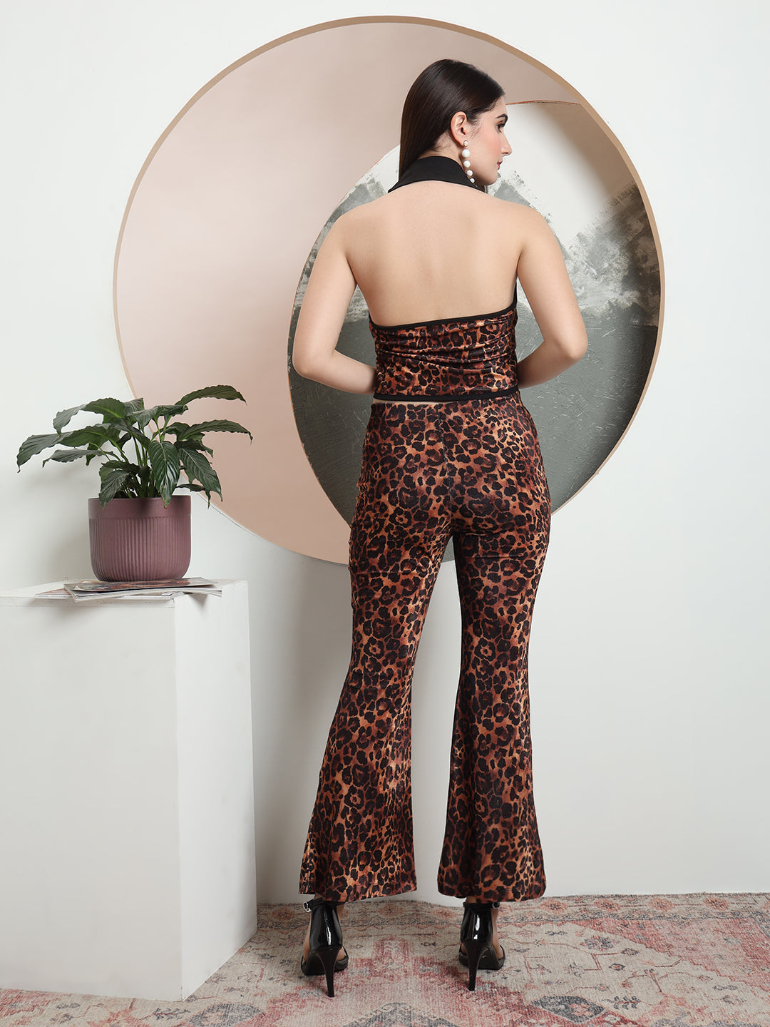 Elara Women Animal Printed Velvet Co-ord Set